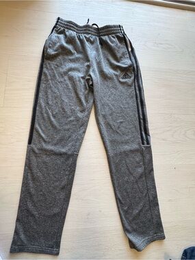 adidas Gray Sweatpants with Black Three-Stripes Youth size Lg